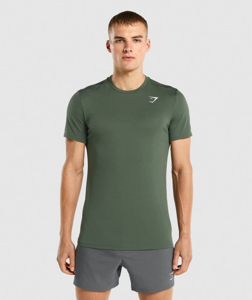 Men\'s Gymshark Arrival T-Shirts Green | CA 7DN05A